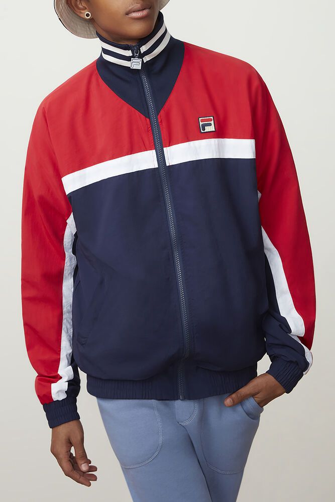 Fila Diego Track Navy/Red Jacket Mens - NZ 09261-MTRJ